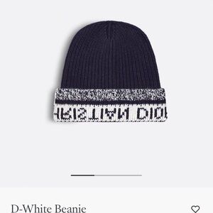 Navy and White Beanie